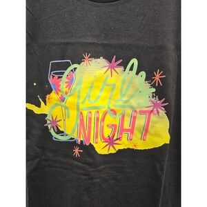 Girls Night Graphic Tee Black Cotton M Artist Signed NWOT